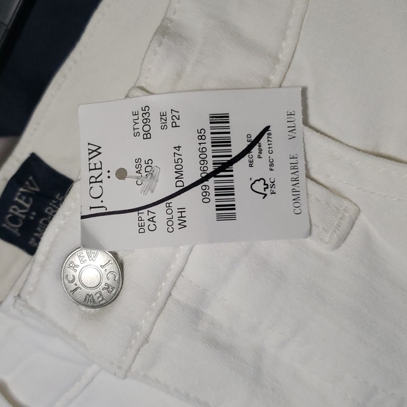 J Crew Factory NWT Petite 9" Mid-Rise Skinny Jeans in White Wash Size 27P - Picture 5 of 8